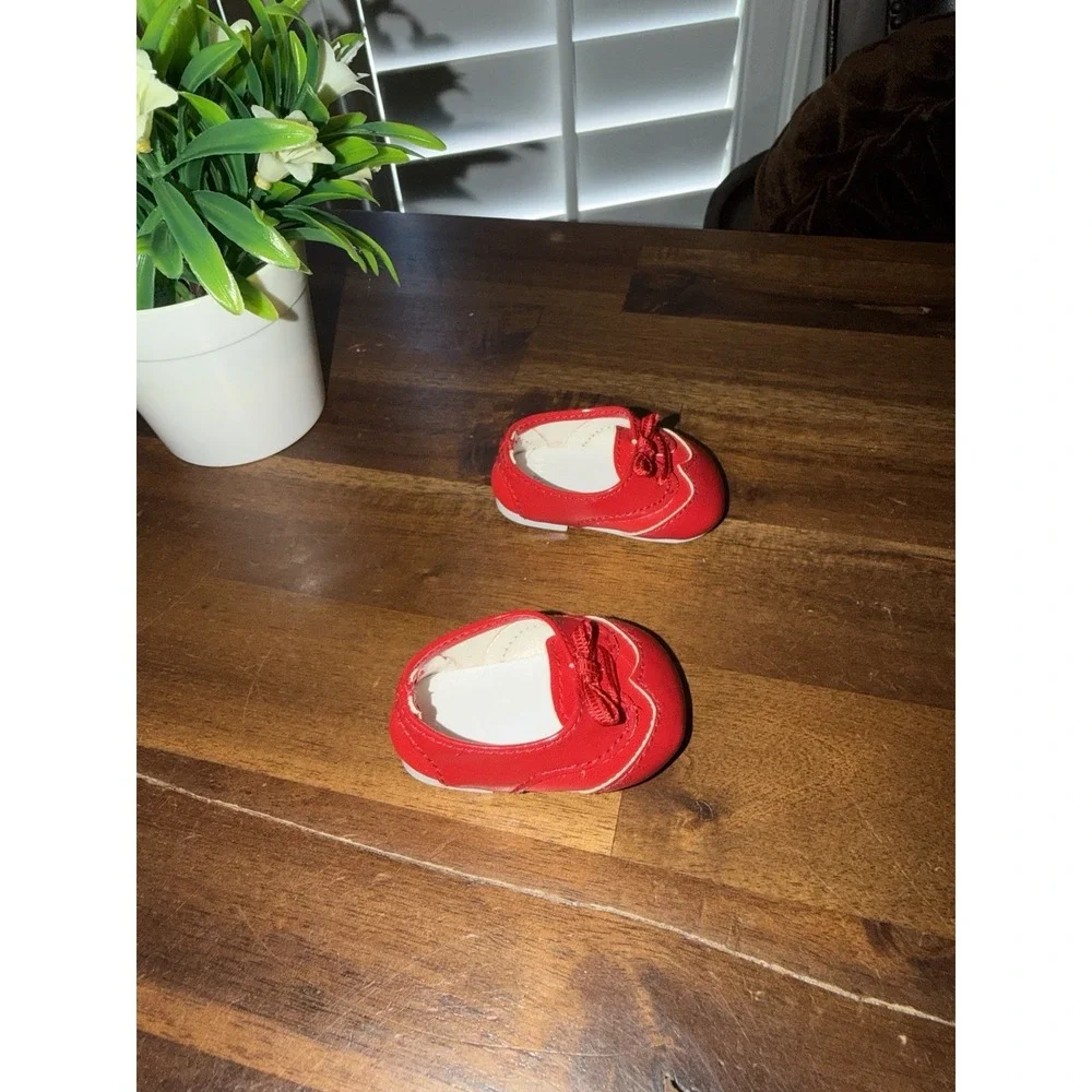 AMERICAN GIRL DOLL FLOWER SWEATER AND RED SHOES